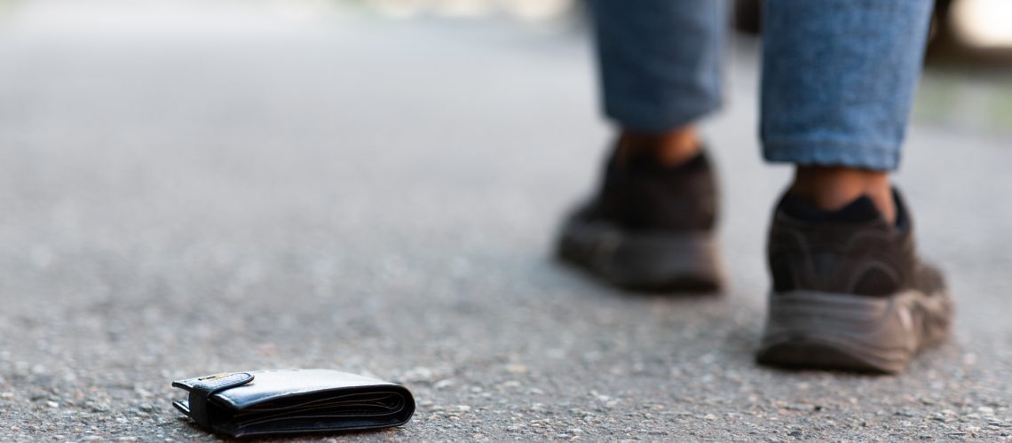 Person has lost his wallet on city street