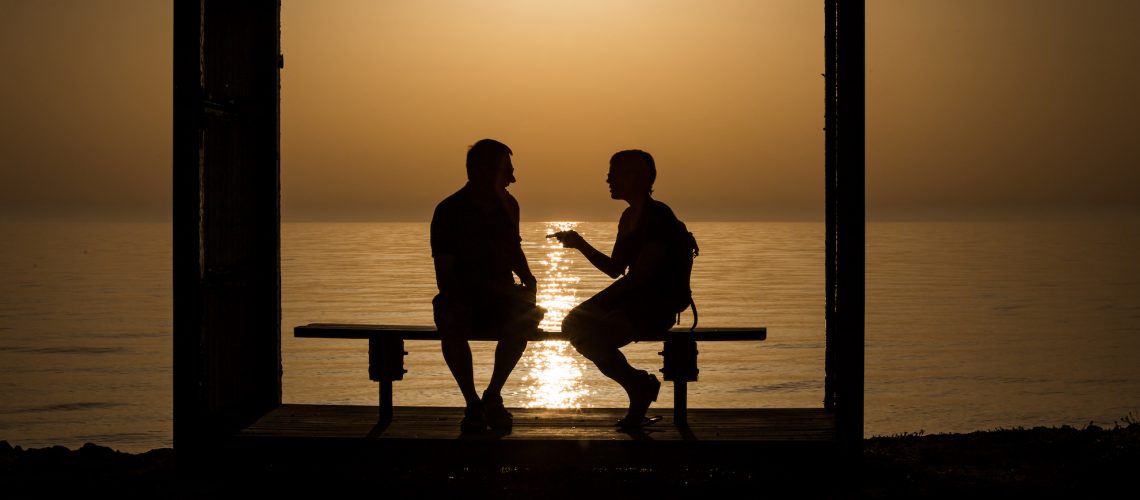 Conversation at sunset