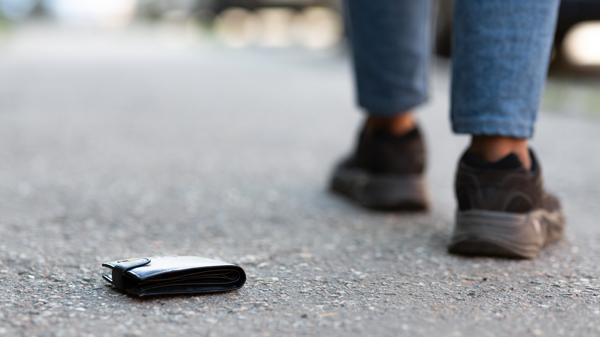 Person has lost his wallet on city street